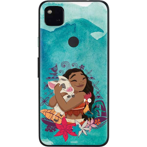 Disney Princess Moana with Pua and Heihei Google Pixel 4a Skin